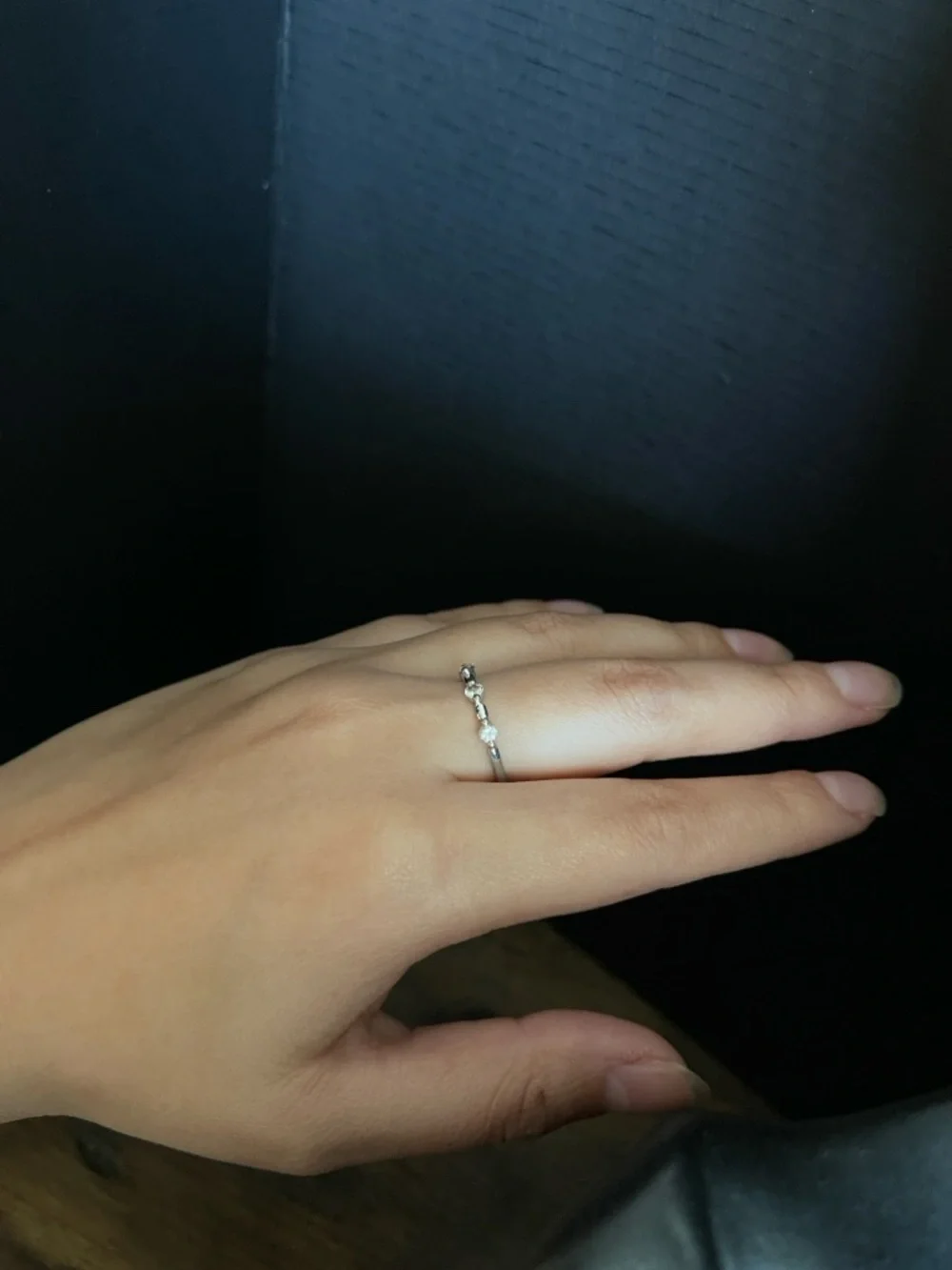 Sterling silver dainty round cut size 6 ring stackable band ring